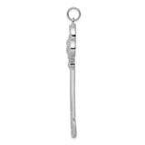 Sterling Silver Key Pendant with Cubic Zirconia, Vintage Style Empowerment Jewelry for Women