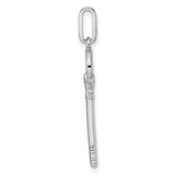 Sterling Silver Key Pendant, Vintage Skeleton Key Charm, Symbolic Design for Women