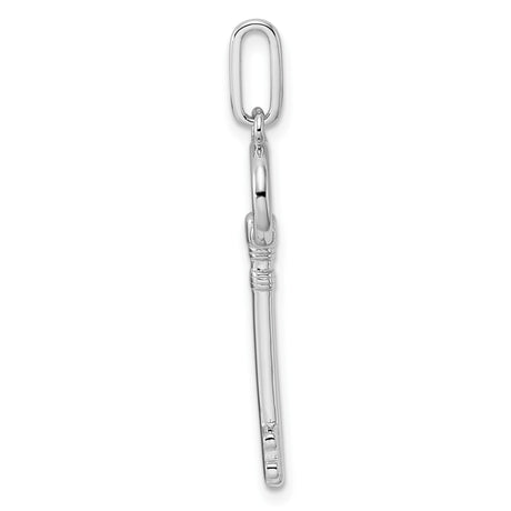 Sterling Silver Key Pendant, Vintage Skeleton Key Charm, Symbolic Design for Women