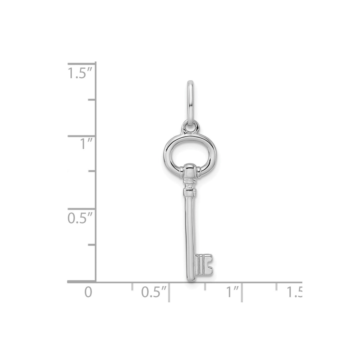 Sterling Silver Key Pendant, Vintage Skeleton Key Charm, Symbolic Design for Women