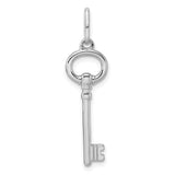 Sterling Silver Key Pendant, Vintage Skeleton Key Charm, Symbolic Design for Women