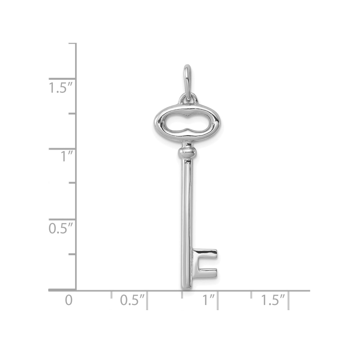 Sterling Silver Key Pendant, Skeleton Key Charm in Classic Design for Women