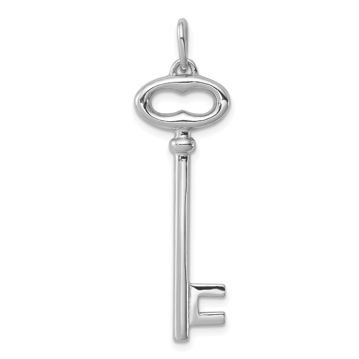 Sterling Silver Key Pendant, Skeleton Key Charm in Classic Design for Women
