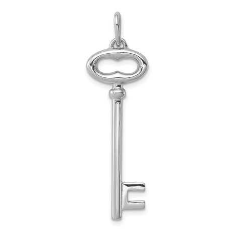 Sterling Silver Key Pendant, Skeleton Key Charm in Classic Design for Women