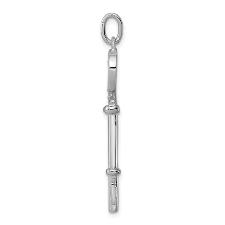 Sterling Silver Heart Key Pendant with Cubic Zirconia, Romantic Symbolic Jewelry for Women