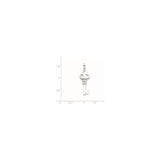 Sterling Silver Key Pendant with Cubic Zirconia Accents, Minimalist Spiritual Design for Women