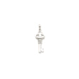 Sterling Silver Key Pendant with Cubic Zirconia Accents, Minimalist Spiritual Design for Women