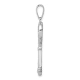 Sterling Silver Heart Key Pendant with Cubic Zirconia, Romantic Charm for Women