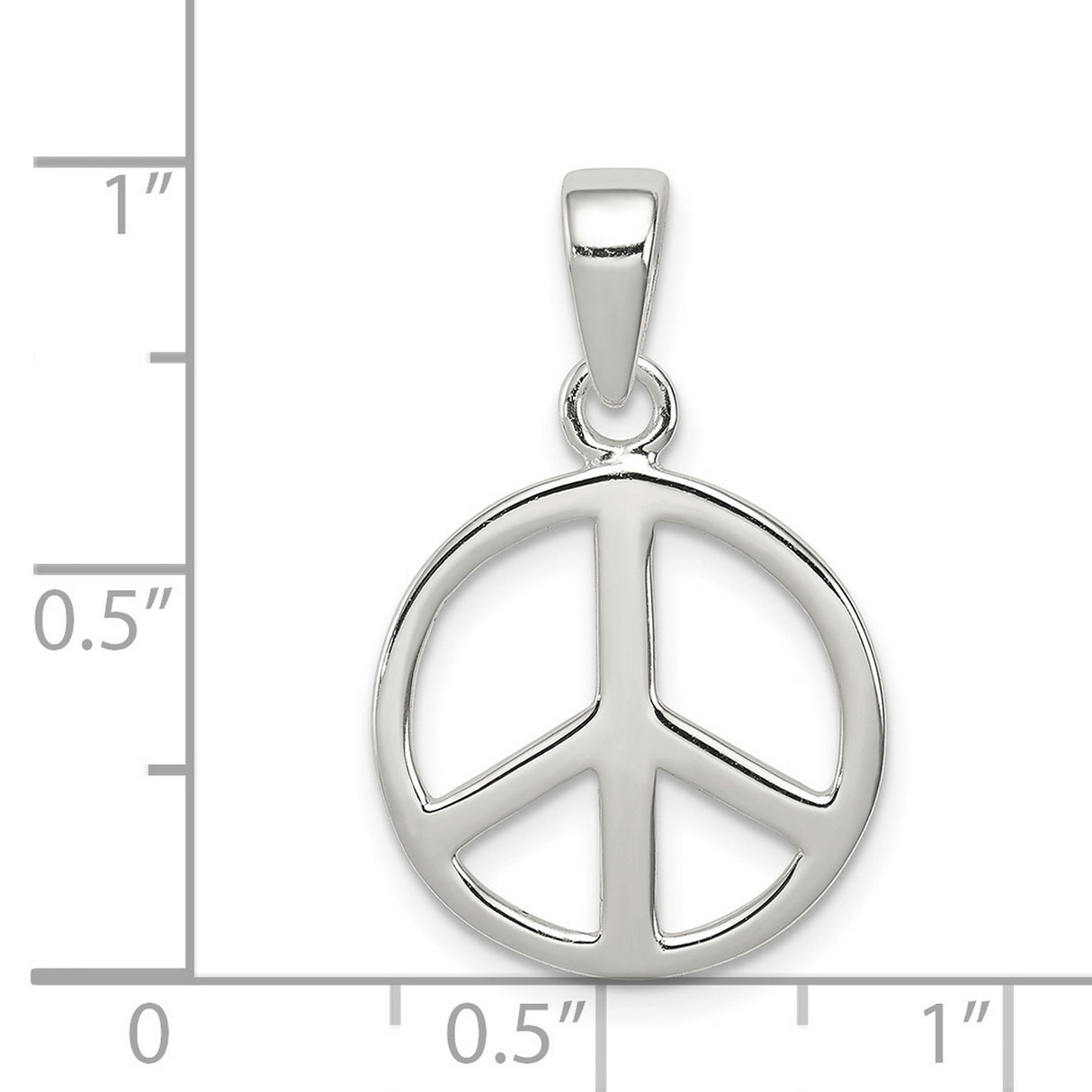 Sterling Silver Peace Sign Pendant, Boho Minimalist Anti-War Jewelry for Women and Unisex Wear