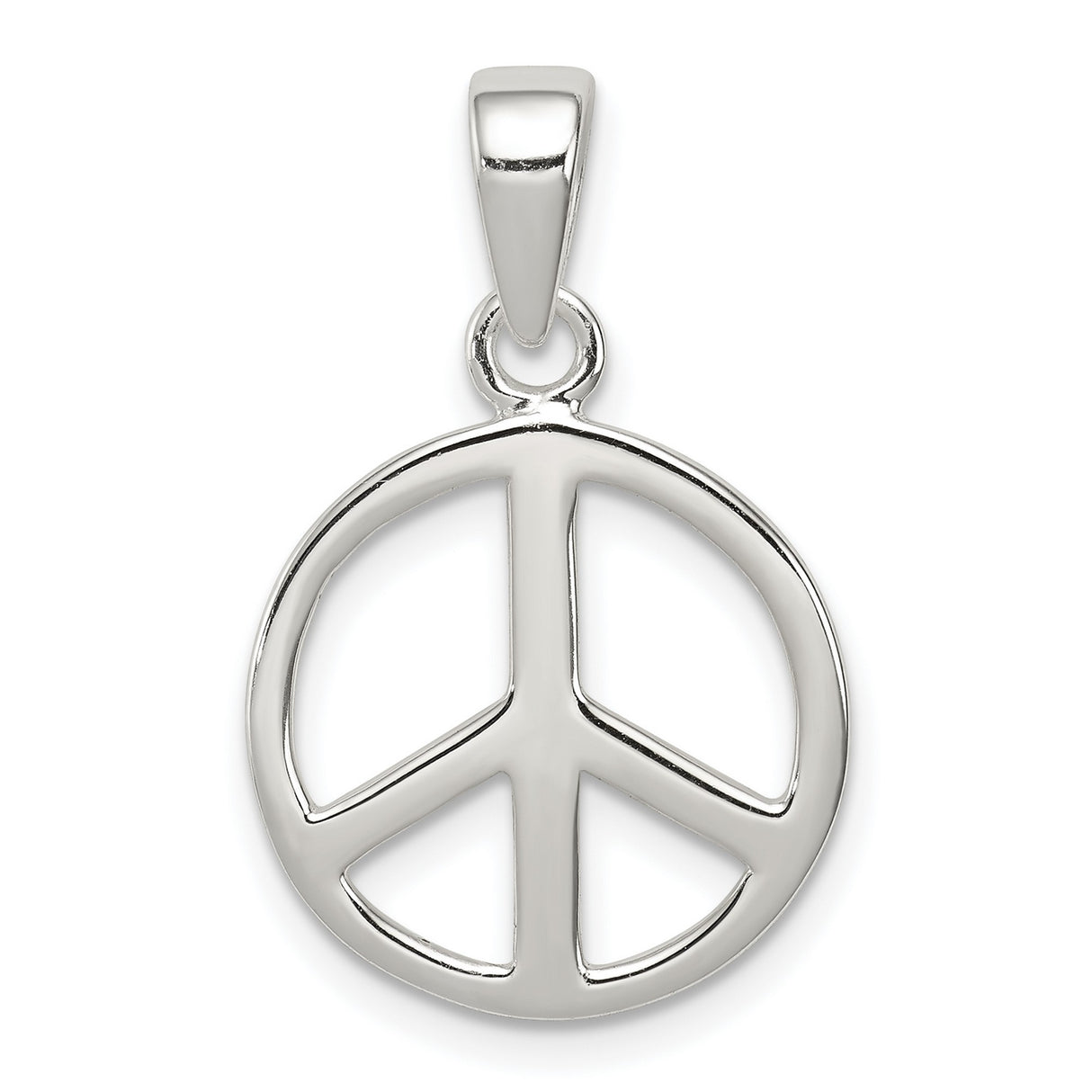 Sterling Silver Peace Sign Pendant, Boho Minimalist Anti-War Jewelry for Women and Unisex Wear