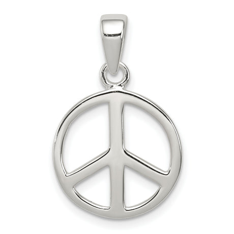 Sterling Silver Peace Sign Pendant, Boho Minimalist Anti-War Jewelry for Women and Unisex Wear