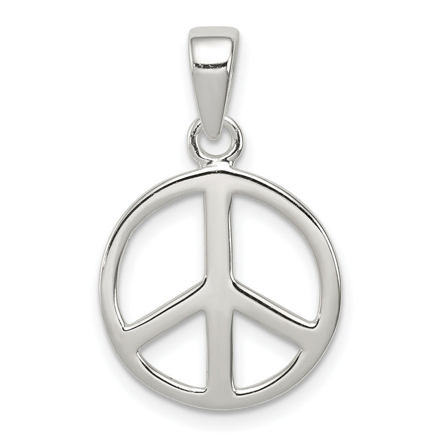 Sterling Silver Peace Sign Pendant, Boho Minimalist Anti-War Jewelry for Women and Unisex Wear