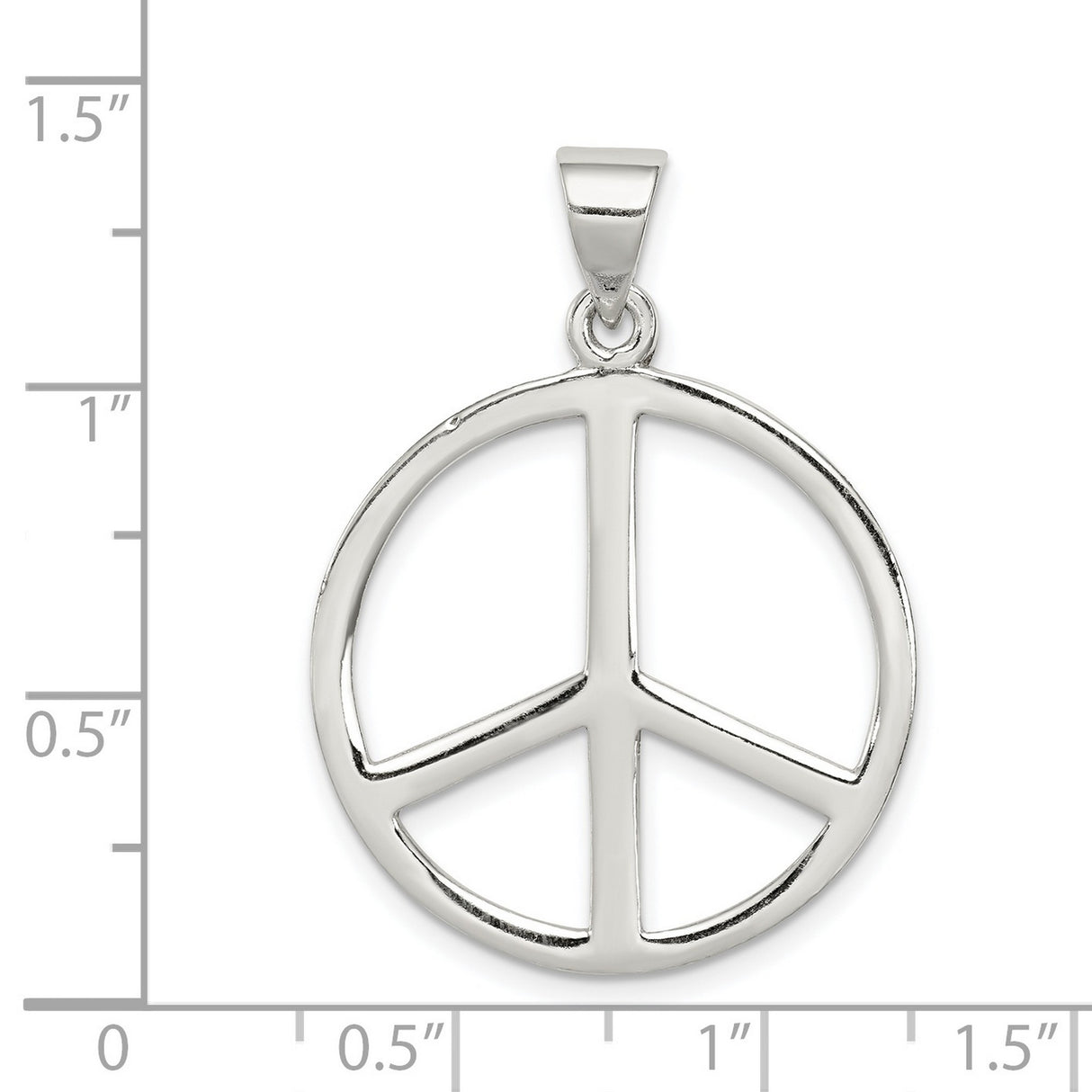 Sterling Silver Peace Sign Pendant, Openwork Boho Charm Symbolizing Harmony and Nonviolence