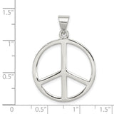 Sterling Silver Peace Sign Pendant, Openwork Boho Charm Symbolizing Harmony and Nonviolence