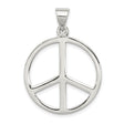 Sterling Silver Peace Sign Pendant, Openwork Boho Charm Symbolizing Harmony and Nonviolence