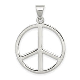 Sterling Silver Peace Sign Pendant, Openwork Boho Charm Symbolizing Harmony and Nonviolence