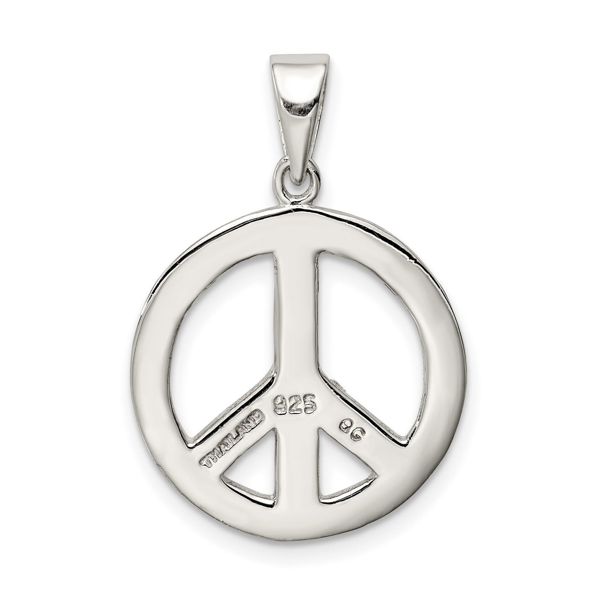 Sterling Silver Peace Symbol Pendant, Openwork Boho Minimalist Charm for Women or Unisex