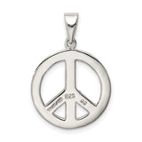 Sterling Silver Peace Symbol Pendant, Openwork Boho Minimalist Charm for Women or Unisex