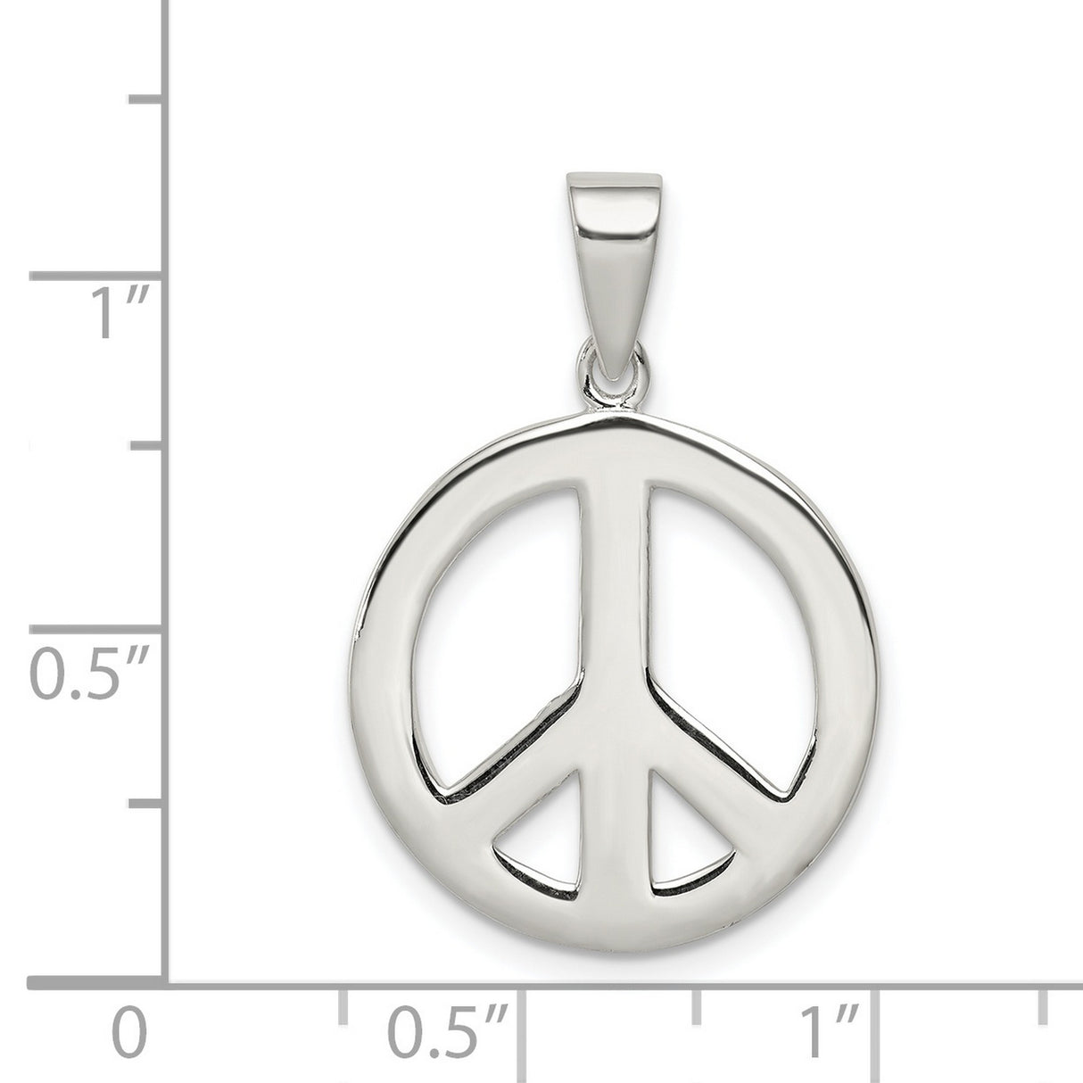 Sterling Silver Peace Symbol Pendant, Openwork Boho Minimalist Charm for Women or Unisex