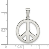 Sterling Silver Peace Symbol Pendant, Openwork Boho Minimalist Charm for Women or Unisex