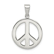 Sterling Silver Peace Symbol Pendant, Openwork Boho Minimalist Charm for Women or Unisex