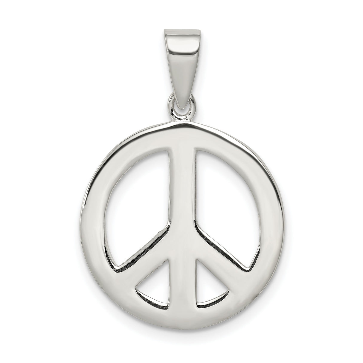 Sterling Silver Peace Symbol Pendant, Openwork Boho Minimalist Charm for Women or Unisex