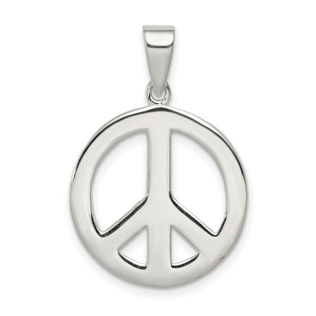 Sterling Silver Peace Symbol Pendant, Openwork Boho Minimalist Charm for Women or Unisex