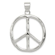 Sterling Silver Pendant with Peace Symbol Openwork Design, Boho Harmony Charm