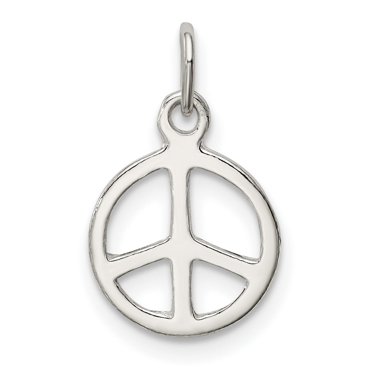 Sterling Silver Peace Sign Pendant with Textured Circular Frame, Unisex Boho Jewelry