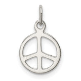 Sterling Silver Peace Sign Pendant with Textured Circular Frame, Unisex Boho Jewelry