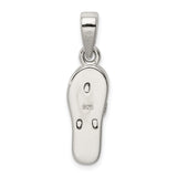 Sterling Silver Flip-Flop Sandal Pendant with Lab Created Blue Opal, Coastal Beach Style