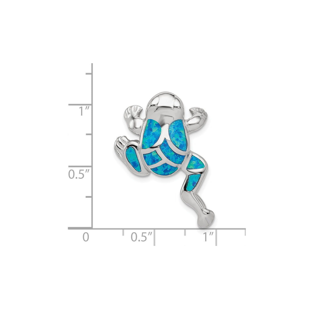 Sterling Silver Frog Pendant with Blue Opal Inlay, Animal Totem Jewelry
