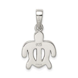 Sterling Silver Sea Turtle Pendant with Blue Green Lab Created Opal Inlay, Nautical Jewelry
