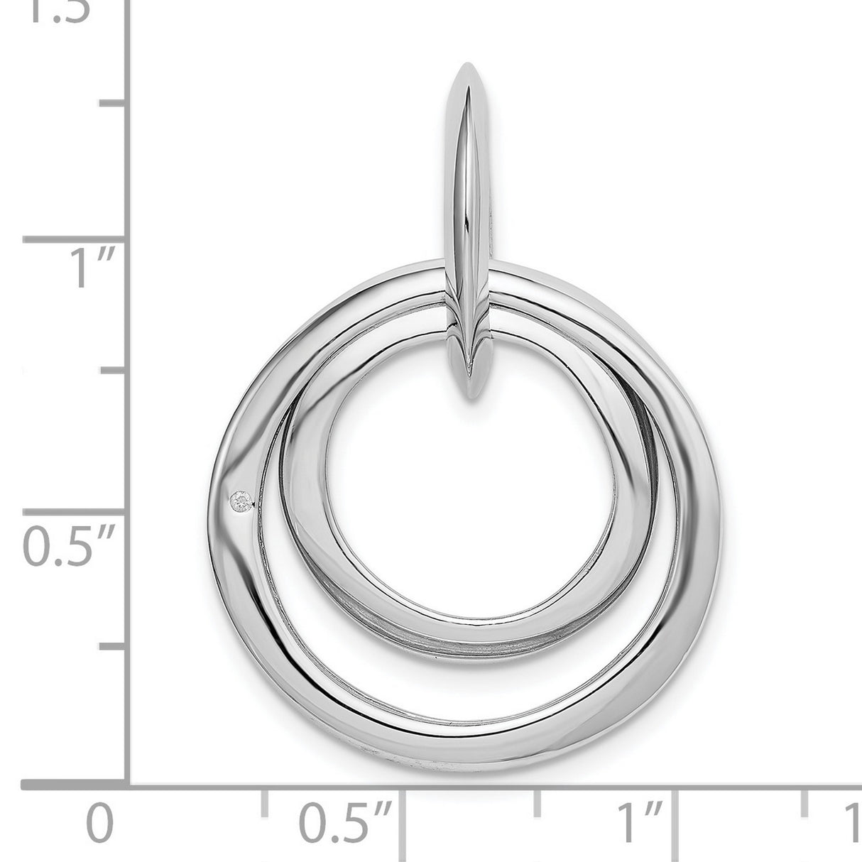 Sterling Silver Pendant with Diamond Accent, Double Circle Infinity Design for Women