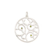 Sterling Silver Pendant with Cubic Zirconia, Openwork Vine and Leaf Design, Tree of Life Style