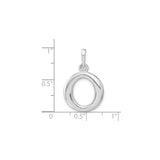 Sterling Silver Oval Pendant, Polished Open Design Symbolizing Unity and Eternity