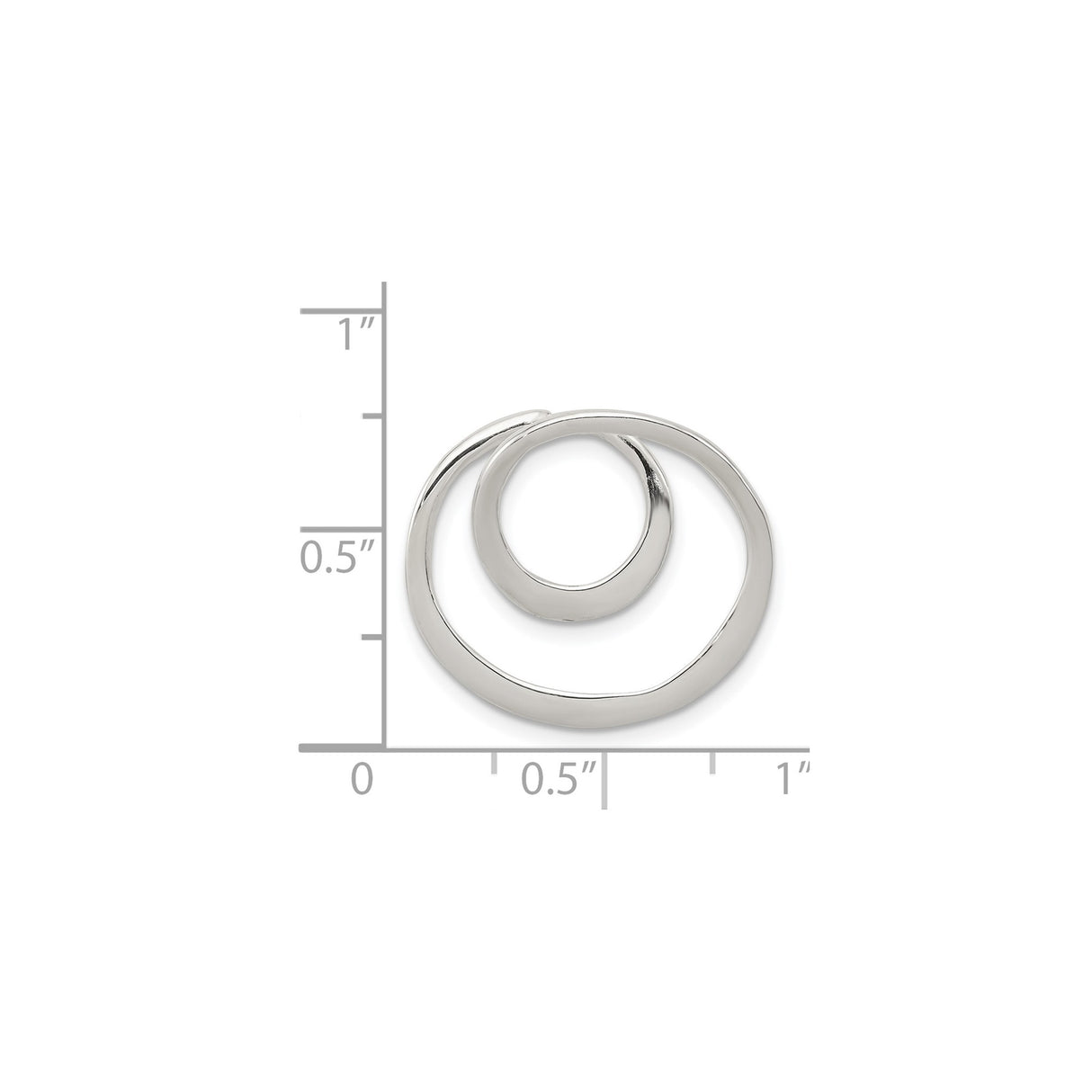 Sterling Silver Pendant with Spiral Infinity Swirl and Open Circle Design for Women