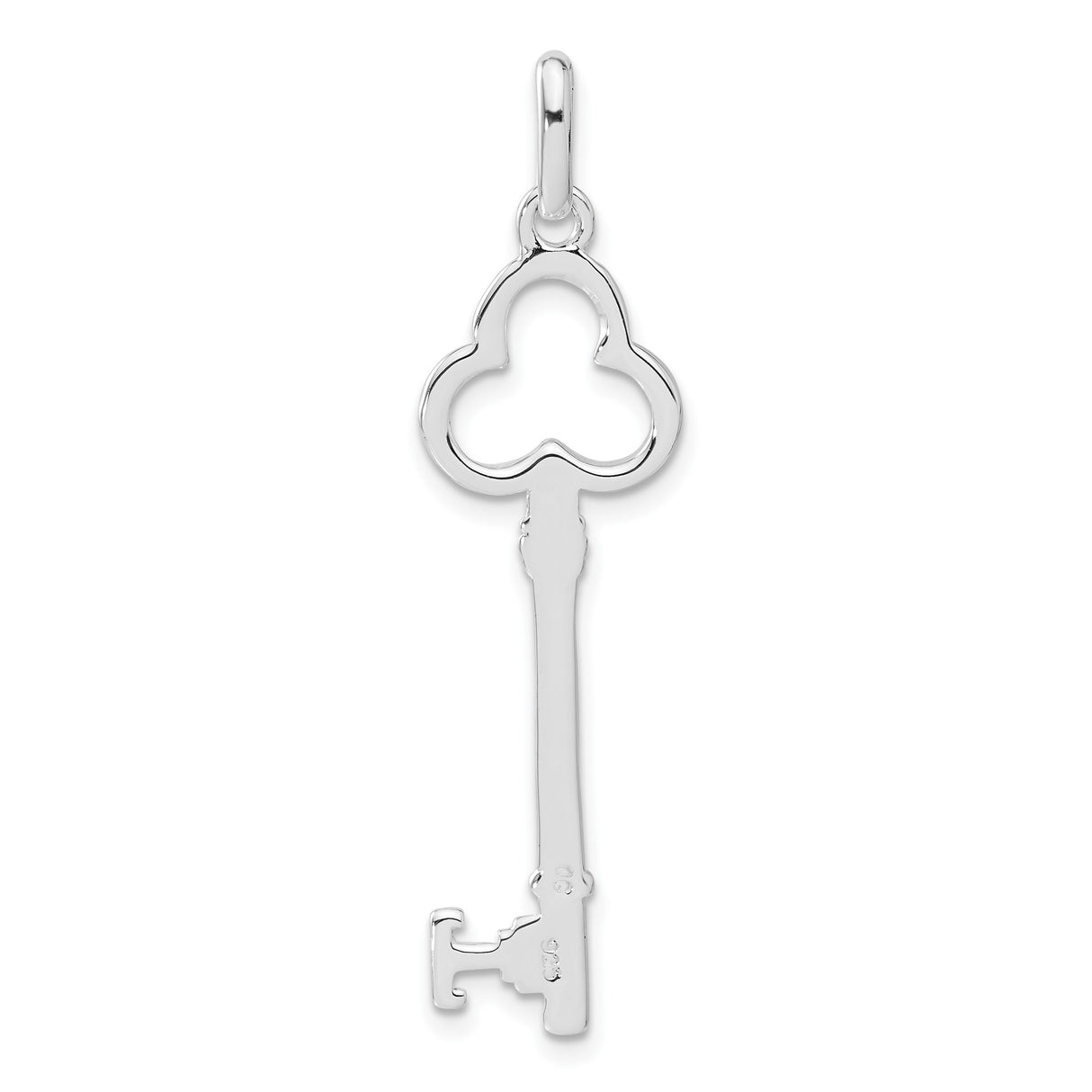 Sterling Silver Key Pendant with Trefoil Bow Symbolizing Access and New Beginnings for Women
