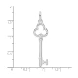 Sterling Silver Key Pendant with Trefoil Bow Symbolizing Access and New Beginnings for Women