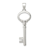 Sterling Silver Skeleton Key Pendant, Symbolic Spiritual Charm for Unlocking Potential