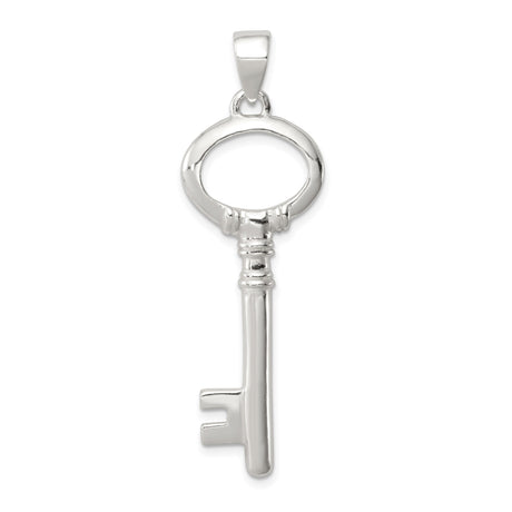 Sterling Silver Skeleton Key Pendant, Symbolic Spiritual Charm for Unlocking Potential