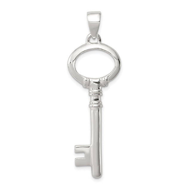 Sterling Silver Skeleton Key Pendant, Symbolic Spiritual Charm for Unlocking Potential