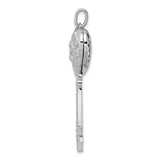 Sterling Silver Heart Key Pendant with Cubic Zirconia, Filigree Design for Women