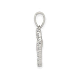 Sterling Silver Heart Pendant with Cubic Zirconia Accents, Open Heart Design for Women
