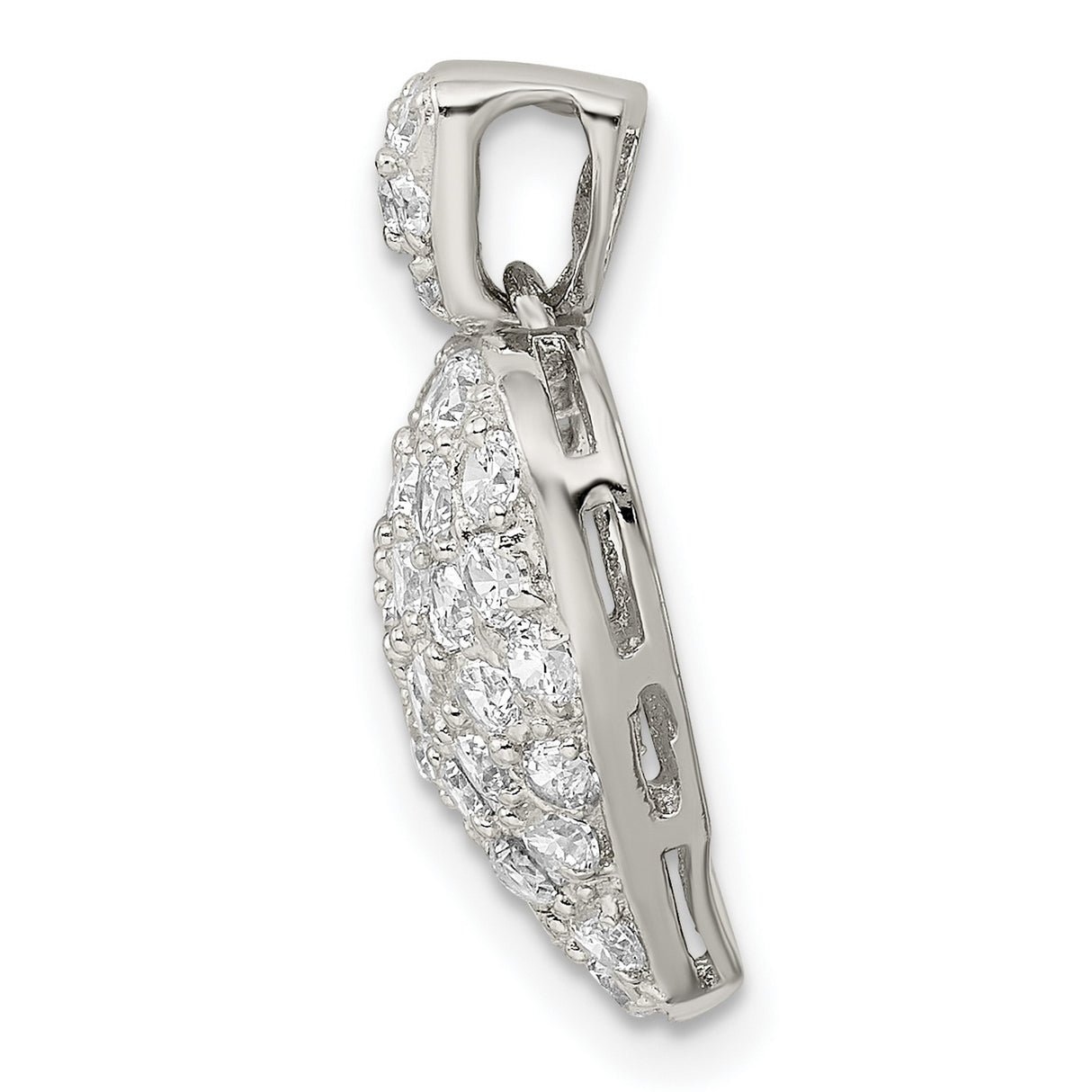 Sterling Silver Heart Pendant with Cubic Zirconia, Romantic Love Jewelry for Women