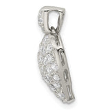 Sterling Silver Heart Pendant with Cubic Zirconia, Romantic Love Jewelry for Women