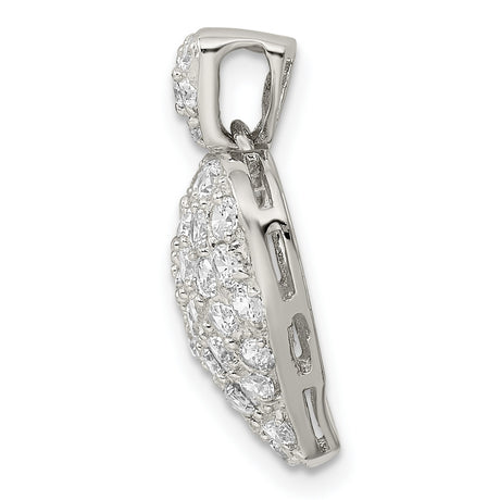 Sterling Silver Heart Pendant with Cubic Zirconia, Romantic Love Jewelry for Women