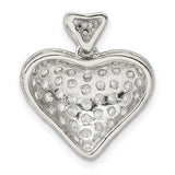 Sterling Silver Heart Pendant with Cubic Zirconia, Romantic Love Jewelry for Women