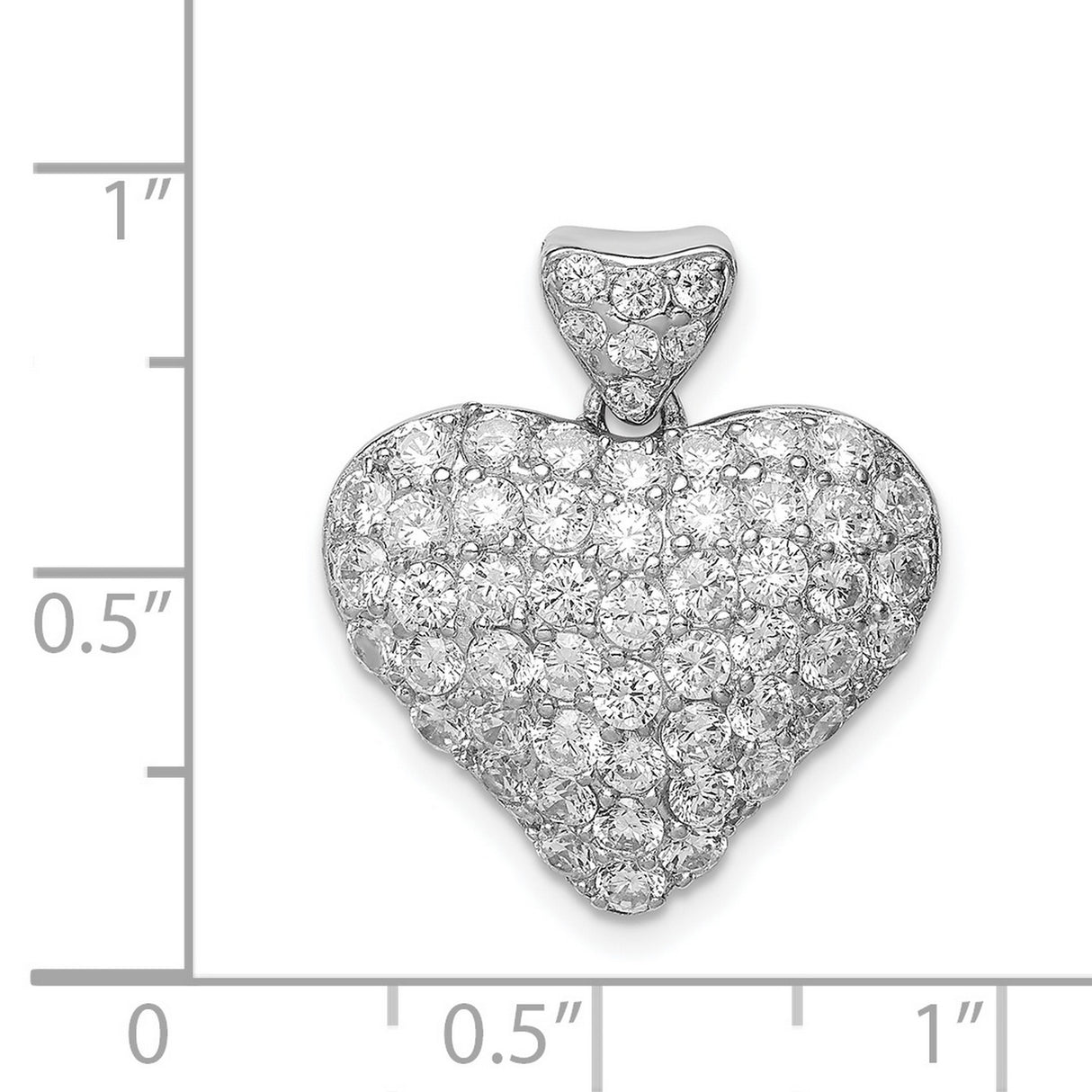 Sterling Silver Heart Pendant with Cubic Zirconia, Romantic Love Jewelry for Women