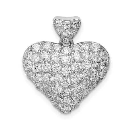 Sterling Silver Heart Pendant with Cubic Zirconia, Romantic Love Jewelry for Women